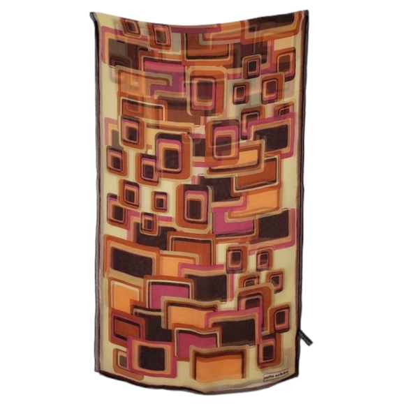 Foulard En Soie Vintage MILA SCHÖN Beige 88x89 Cm - Occasion élégant